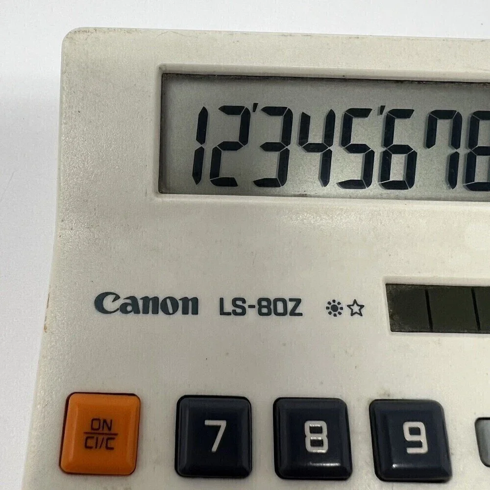 Canon Calculator Mini Solar Power Calculator Model LS-80Z Works